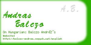 andras balczo business card